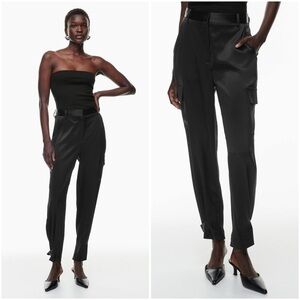 ARITZIA Babaton Refined Satin Cargo Pant In Black